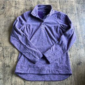 Duluth Trading Purple 1/4 Snap Up Fleece Sweatshirt with Zipper Pockets